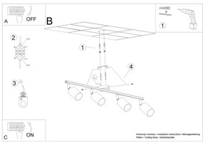 Sollux Φωτιστικό οροφής Lemmi 4,4xGU10/10w, Χρώμα άσπρο