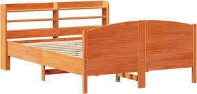 vidaXL Σκελετός Κρεβ. Χωρίς Στρώμα Καφέ Κεριού 120x190 εκ Μασίφ Πεύκο