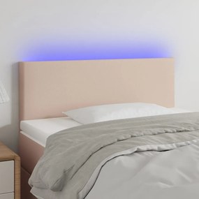 Κεφαλάρι Κρεβατιού LED Καπουτσίνο 100x5x78/88 εκ. Συνθετ. Δέρμα 3121421