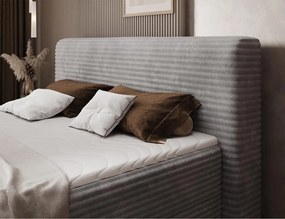 Επενδυμένο κρεβάτι Ciroko-Γκρι-140 x 200