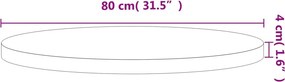 vidaXL Επιφάνεια Τραπεζιού Στρογγυλή Ø80x4 εκ. Μασίφ Ξύλο Οξιάς