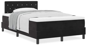 vidaXL Κρεβάτι με Ελατήρια και Στρώμα Μαύρο 120 x 190 cm ύφασμα