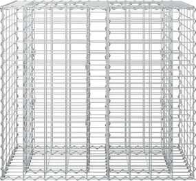 vidaXL Ανασηκωμένο κρεβάτι gabion Ασημί