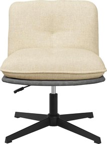 vidaXL Καρέκλα Γραφείου Περιστρεφόμενη Κρεμ Υφασμάτινη