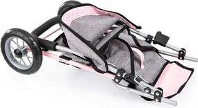 Καλάθι για Κούκλες Reig Jogger Δίδυμο Γκρι Ροζ Τροχούς x 3