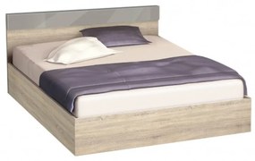Κρεβάτι ξύλινο διπλό AVA Σόνομα/Γκρι 140/200, 204/68/144 εκ., Genomax