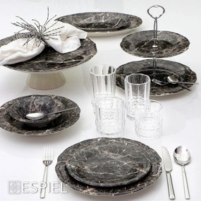 DIS. MARBLE ΠΙΑΤΕΛΑ ΟΒΑΛ ΜΑΥΡΟ 33Χ22ΕΚ