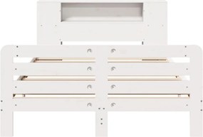vidaXL Σκελετός Κρεβ. Χωρίς Στρώμα Λευκό 140x200 εκ Μασίφ Πεύκο