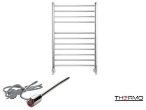 Thermo BELLAVIA Θερμαινόμενη πετσετοκρεμάστρα από ανοξείδωτο χάλυβα με ηλεκτρική λειτουργία, 75x50cm Inox Polished