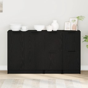 vidaXL Πλαϊνό γραφείο 3 pcs Μαύρη Οξυά Επεξεργασμένο ξύλο