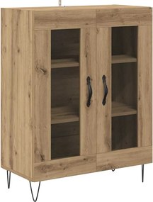 vidaXL Highboard 2 pcs Artisan Oak Μηχανική ξυλεία και γυαλί