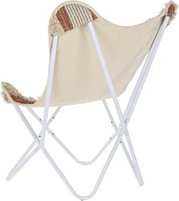 Κήπος πολυθρόνα DKD Home Decor Λευκό Πορτοκαλί Σίδερο 74 x 65 x 90 cm