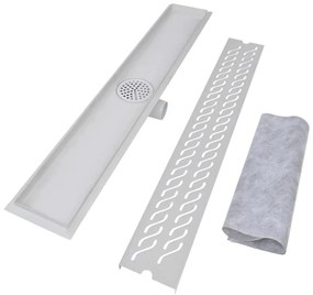 vidaXL Σιφόνια Ντουζιέρας Γραμμικά 2 τεμ. 830x140 χιλ. Ανοξ. Ατσάλι