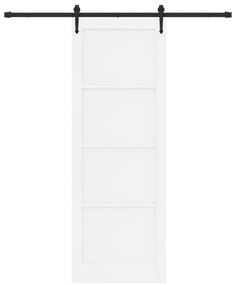 vidaXL Συρόμενη Πόρτα  με Σετ Υλικών Λευκό 83x232 cm Στερεό Ξύλο Πεύκου