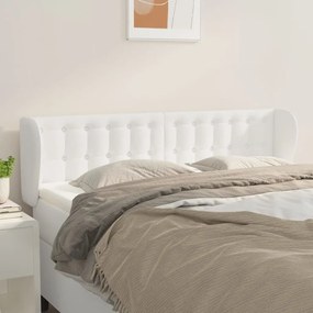 Κεφαλάρι με Πτερύγια Λευκό 147 x 23 x 78/88 εκ. Συνθετικό Δέρμα - Λευκό