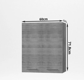 Alina Πάνω ντουλάπι 60x30,5x71,8εκ Σονόμα-Μοκκα