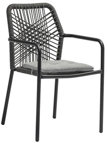 Τραπεζαρία Kliton-Kherson σετ 5τεμ pakoworld αλουμίνιο σε ανθρακί απόχρωση 80x80x74εκ