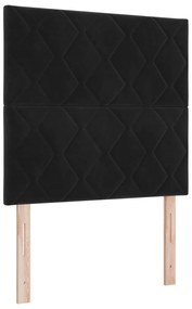 vidaXL Κρεβάτι με Στρώμα & LED Μαύρο 90x200 εκ Βελουτέ