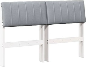 vidaXL Ταπετσαρισμένο κεφαλάρι Ανοιχτό γκρι 120 cm