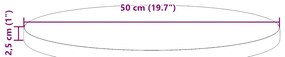 vidaXL Επιφάνεια Τραπεζιού Λευκή Ø50 x 2,5 εκ. από Μασίφ Ξύλο Πεύκου