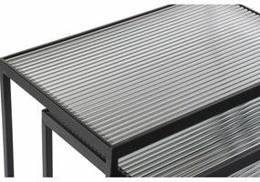 Σετ 3 Τραπεζάκια DKD Home Decor Μαύρο 58 x 36,5 x 53,5 cm