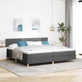 vidaXL Κρεβάτι με Στρώμα Σκούρο Γκρι 200 x 200 εκ. Ύφασμα
