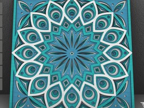 Intra απο ξύλο plywood Χρώμα wenge 3mm-4mm πάχος - Flower Mandala , Layered Mandala Δίασταση 30x30 cm INTRAFABR-61936188