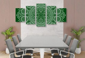 Εικόνα έθνικ Mandala 5 τμημάτων σε πράσινο σχέδιο - 100x50