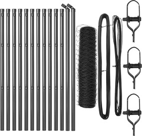 vidaXL Στύλος Περιφράξεων Γκρι 25 x 0,8 m (50 mm πλέγμα)