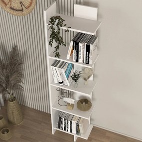 Βιβλιοθήκη Perla Megapap χρώμα λευκό 48x22x170εκ.