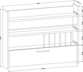 Ράφι Κουζίνας Λευκό FILAFA 85x15x65