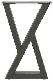 vidaXL Πόδια Τραπεζιού Σαλονιού 2 τεμ. Ανθρακί 28x(42-43,3) εκ. Ατσάλι