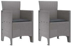vidaXL Σέτ φαγητού για κήπο 3 pcs Ανοιχτό γκρι Rattan Polt