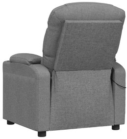 vidaXL Πολυθρόνα Μασάζ Ηλεκτρική Ανοιχτό Γκρι Υφασμάτινη