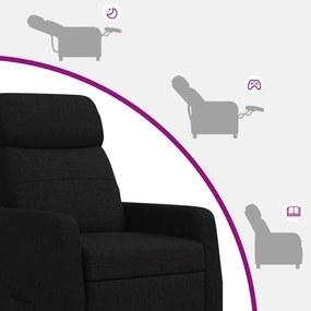 vidaXL Αναπαυτική Καρέκλα Μαύρο Ύφασμα