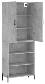 vidaXL Ντουλάπι Γκρι Σκυροδέματος 69,5x34x180 εκ. Επεξεργασμένο Ξύλο