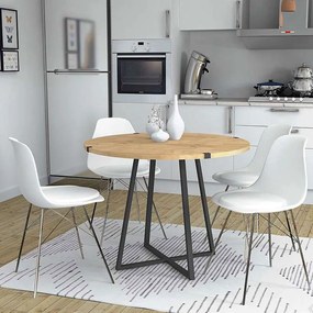 Τραπέζι Rubes 0128591 100x100x78cm Sonoma-Anthracite Melamine, Metal