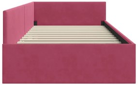 vidaXL Κρεβάτι Γωνίας Άλλο με κεφαλάρι Μπορντό 100 x 200 cm