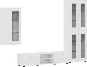 vidaXL Σετ επίπλου τηλεόρασης FLORIN 3 pcs Υψηλής γυαλάδας λευκό