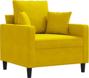 vidaXL Πολυθρόνα Κίτρινο 60 εκ. Βελούδινη