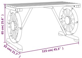 Τραπέζι Κήπου 115 x 55 x 65 εκ. από Μασίφ Ξύλο Ελάτης - Καφέ