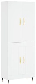 vidaXL Ντουλάπι Λευκό 69,5x34x180 εκ. από Επεξεργασμένο Ξύλο