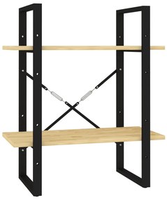 vidaXL Βιβλιοθήκη με 2 Ράφια 60 x 30 x 70 εκ. από Μασίφ Ξύλο Πεύκου