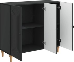 vidaXL Πλαϊνό γραφείο Μαύρο 89 x 34,5 x 80 εκ Επεξεργασμένο Ξύλο