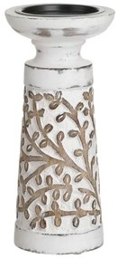 Κηροπήγιο 3-70-459-0030 Φ10x22cm White-Brown Inart Wood