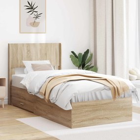 vidaXL Καλάθι με αποθήκη και κεφαλάρι Sonoma Δρυς 90 x 190 cm