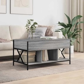 vidaXL Τραπεζάκι Σαλονιού Γκρι Sonoma 100x55x50 εκ. Επεξ. Ξύλο/Μέταλλο
