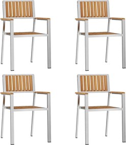 vidaXL Σετ Εξωτερικής Τραπέζης 5 pcs Καφέ Στερεό Ξύλο Τίκ