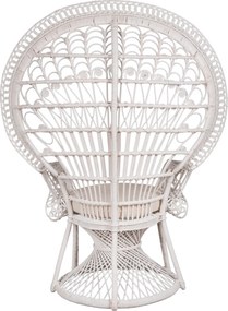 ΠΟΛΥΘΡΟΝΑ ROYAL PEACOCK HM9342.02 RATTAN ΣΕ ΛΕΥΚΟ-ΜΑΞΙΛΑΡΙ ΛΕΥΚΟ 114x72x150Yεκ.