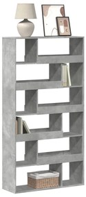 vidaXL Βιβλιοθήκη Γκρι Σκυροδέματος 100x33x187,5 εκ. Επεξεργ. Ξύλο
